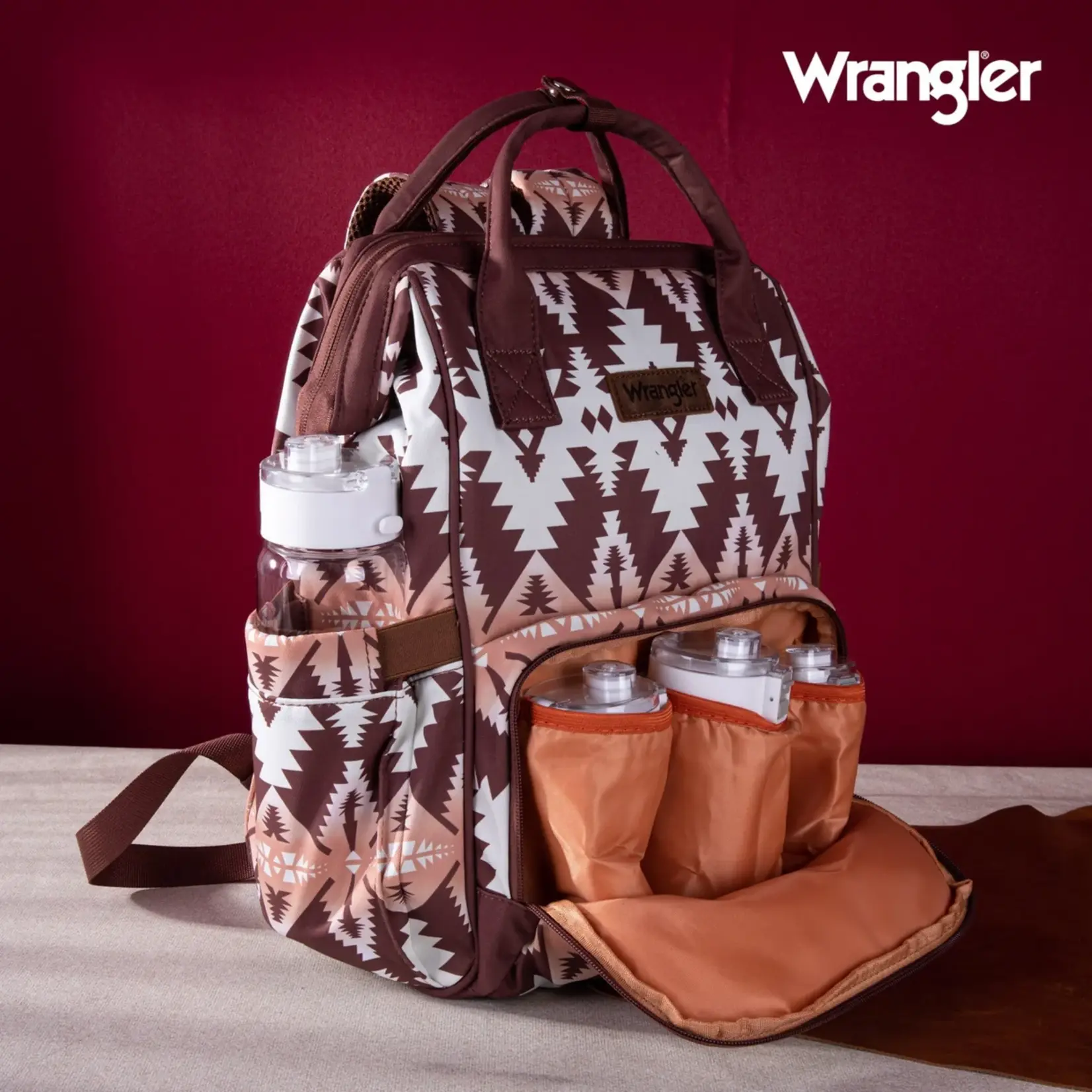 Wrangler WG2204-9110 Brown - Wrangler Aztec Printed Callie Backpack