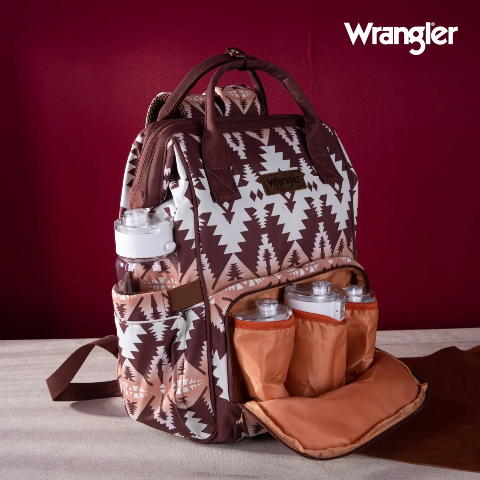 Wrangler WG2204-9110 Brown - Wrangler Aztec Printed Callie Backpack