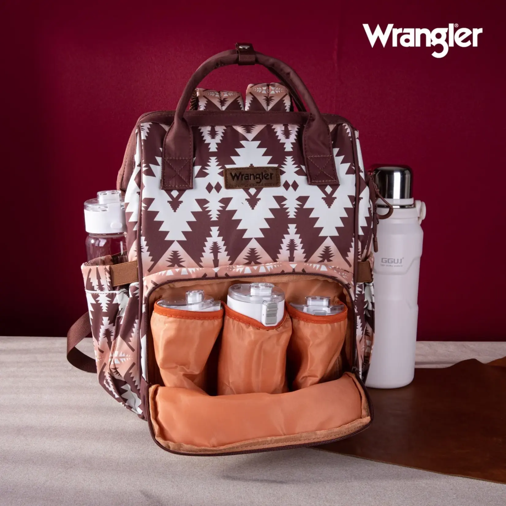Wrangler WG2204-9110 Brown - Wrangler Aztec Printed Callie Backpack