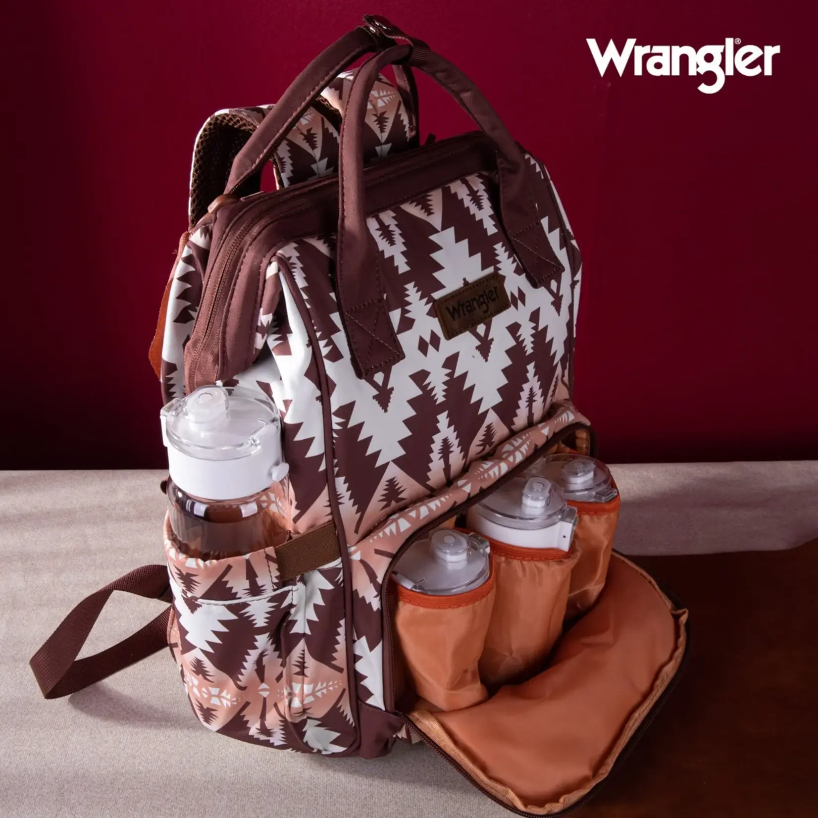 Wrangler WG2204-9110 Brown - Wrangler Aztec Printed Callie Backpack