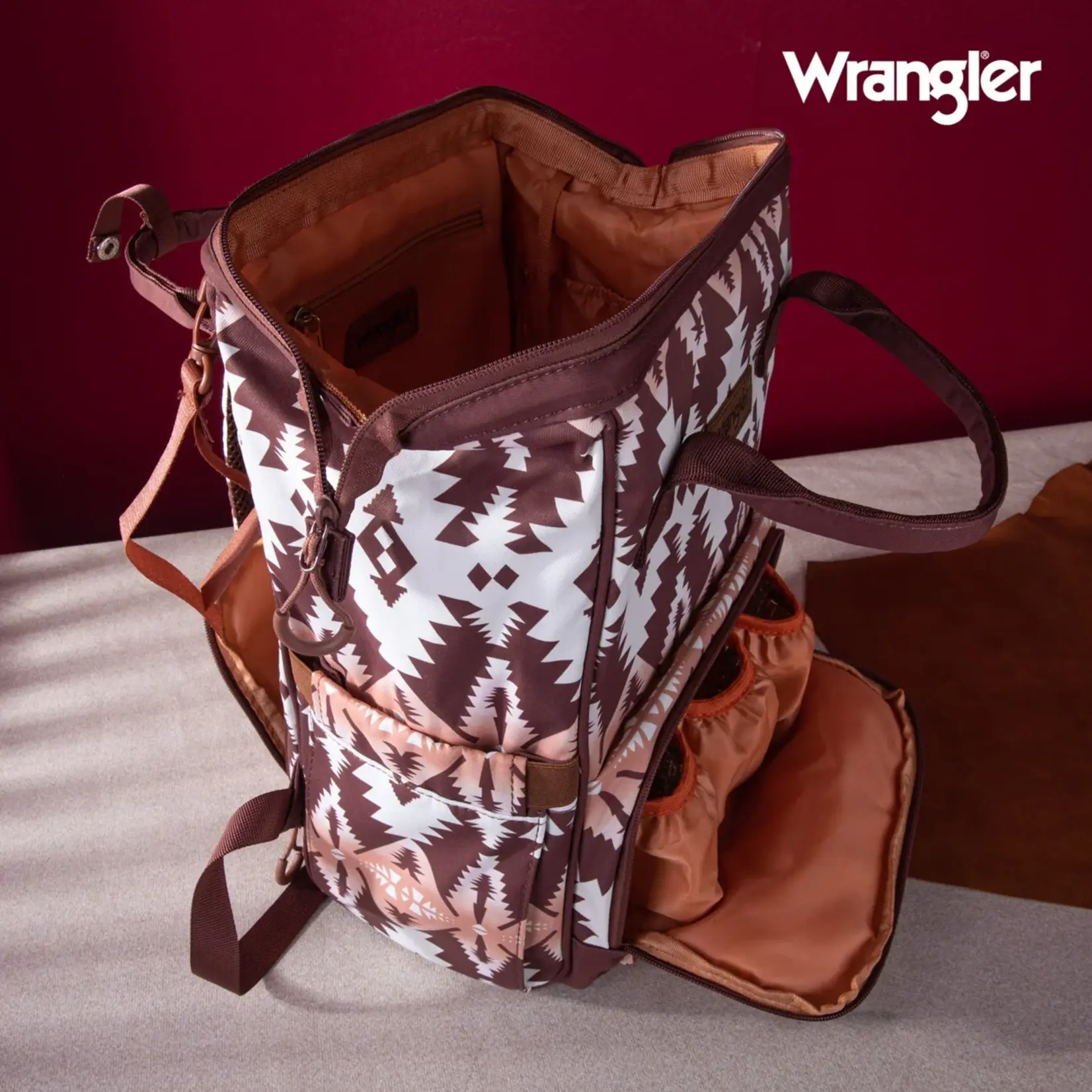Wrangler WG2204-9110 Brown - Wrangler Aztec Printed Callie Backpack