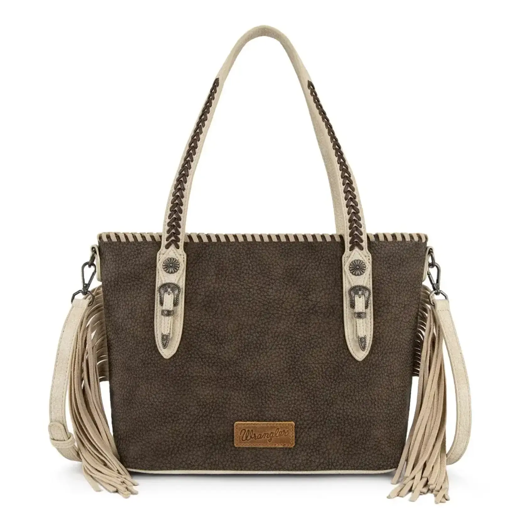 Wrangler WG454-2002CF - Coffee - Wrangler Braided Tassel Tote Bag