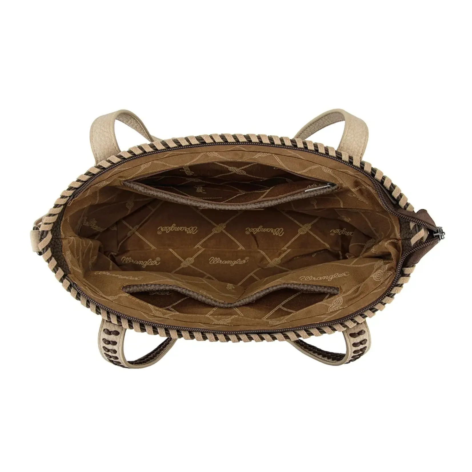 Wrangler WG454-2002BR - Brown - Wrangler Braided Tassel Tote Bag