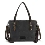Wrangler WG454-2002BK - Black - Wrangler Braided Tassel Tote Bag
