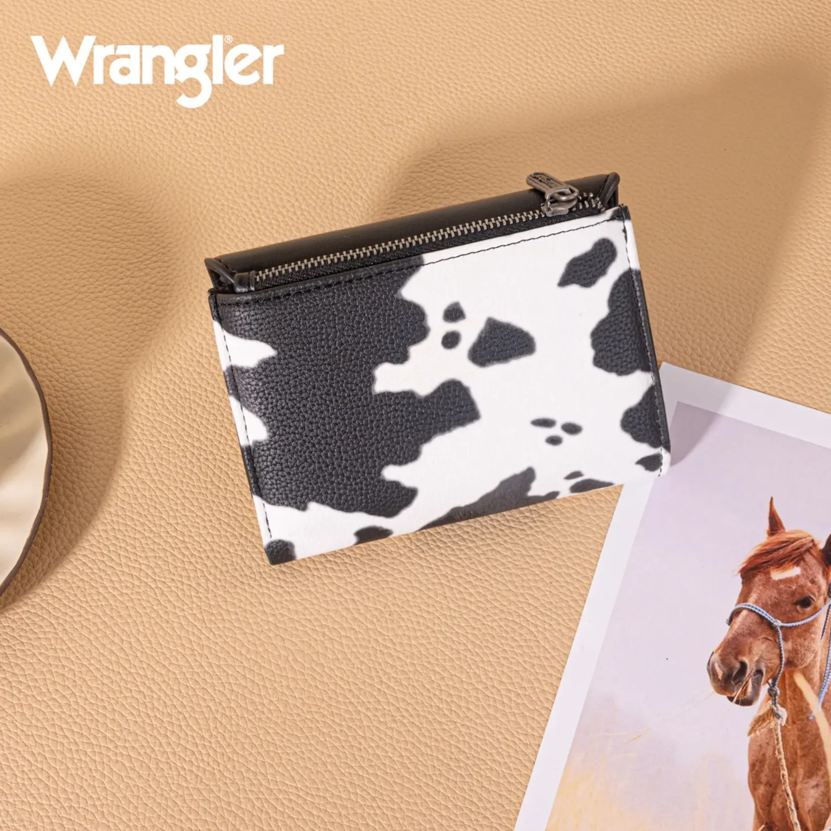 Wrangler WG263-W076COW-BK - Cow Black - Wrangler Tri-Fold Wallet