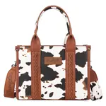 Wrangler WG-HB-133-8120S-BR - Brown - Wrangler Cow Print Concealed Carry Tote/Crossbody