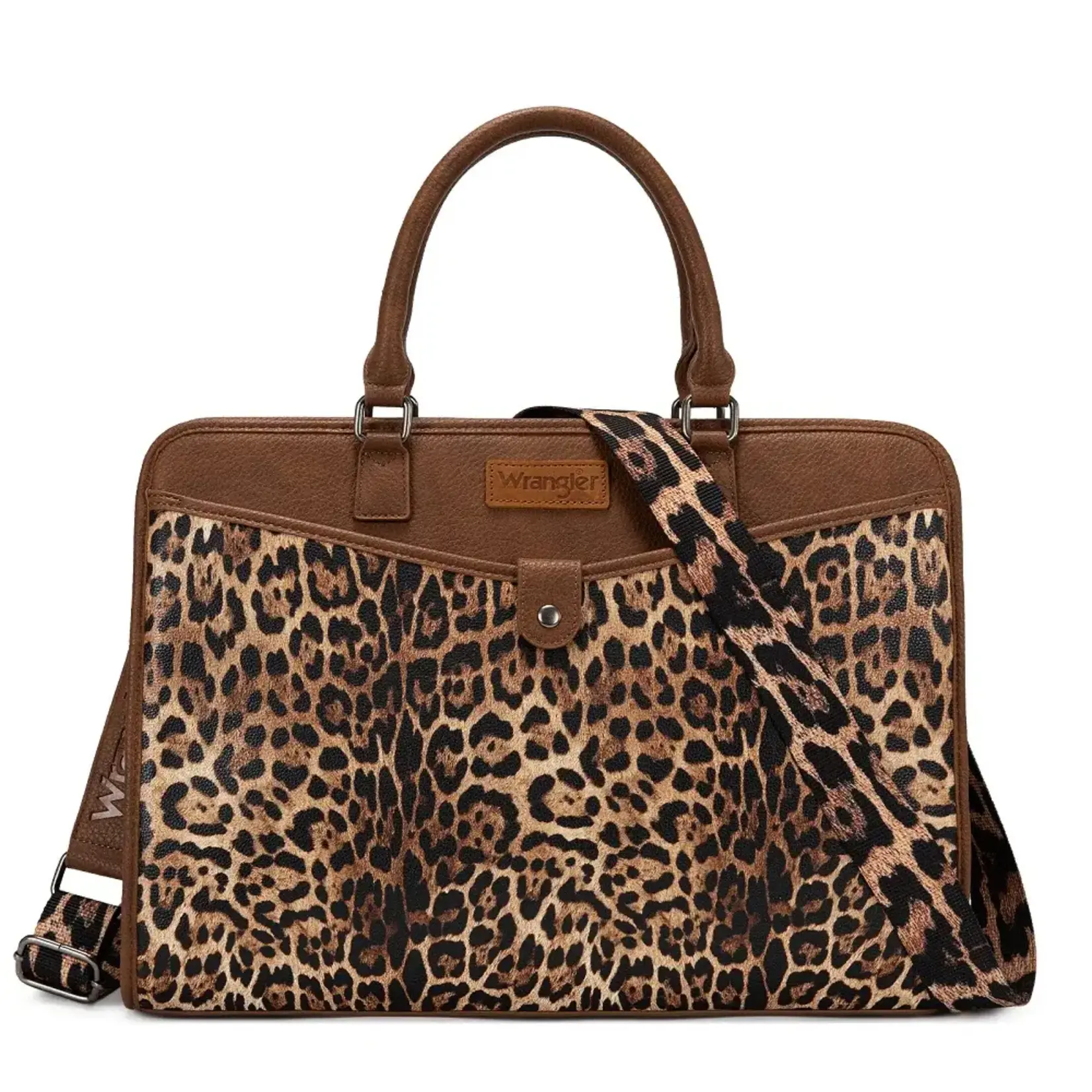 Wrangler WG537-8119LP - Leopard -  Wrangler Pebbled Faux Leather Laptop Brief Bag