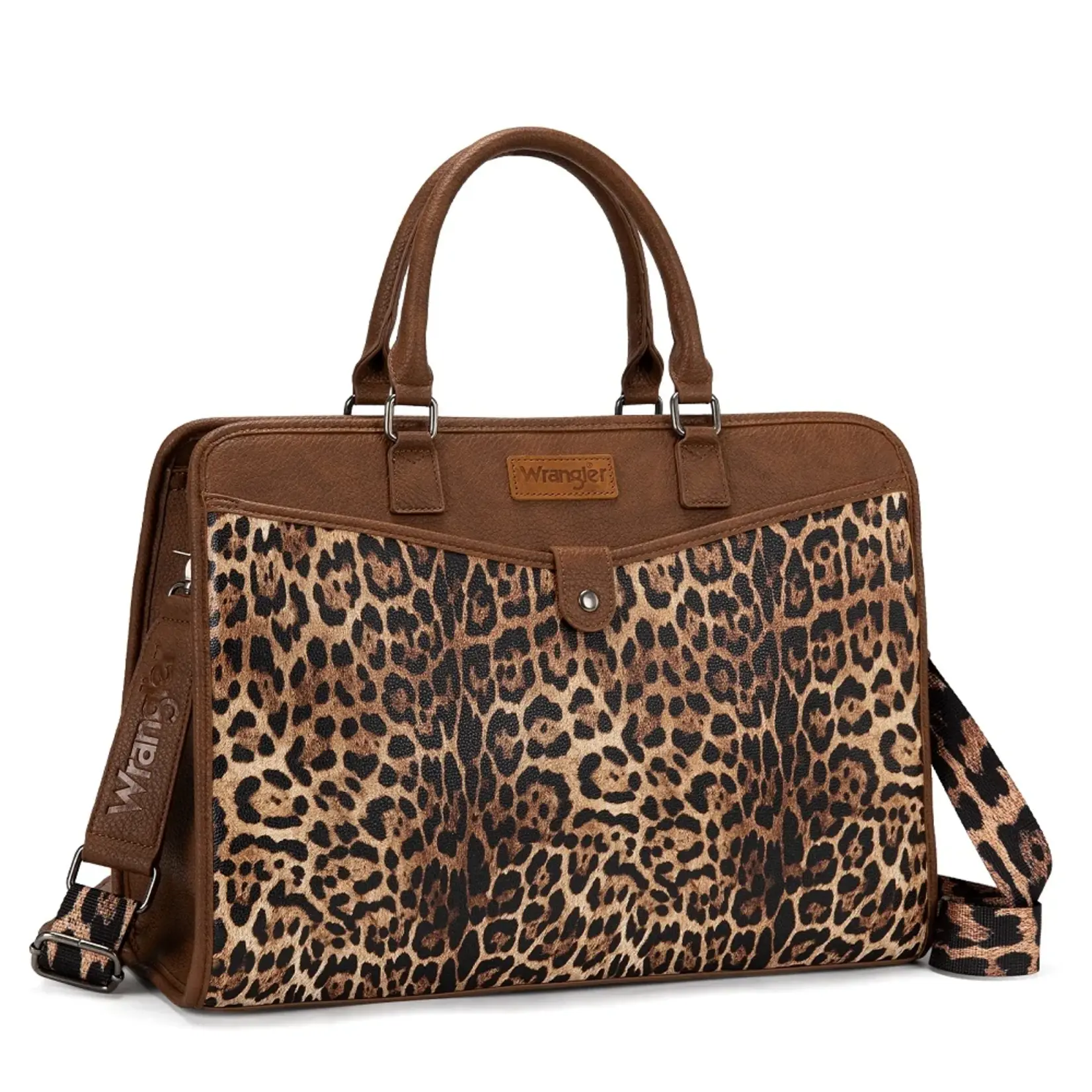 Wrangler WG537-8119LP - Leopard -  Wrangler Pebbled Faux Leather Laptop Brief Bag