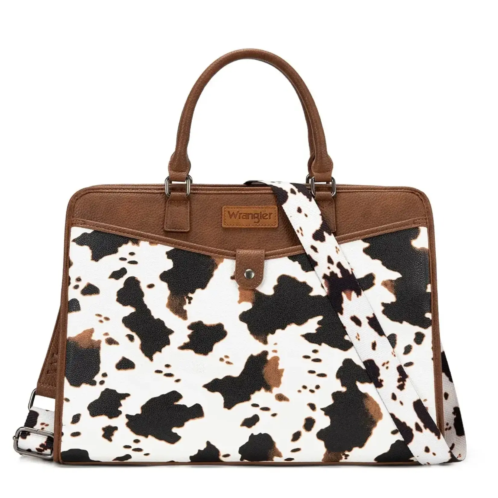 Wrangler WG537-8119COW-BR - Cow/Brown -  Wrangler Pebbled Faux Leather Laptop Brief Bag