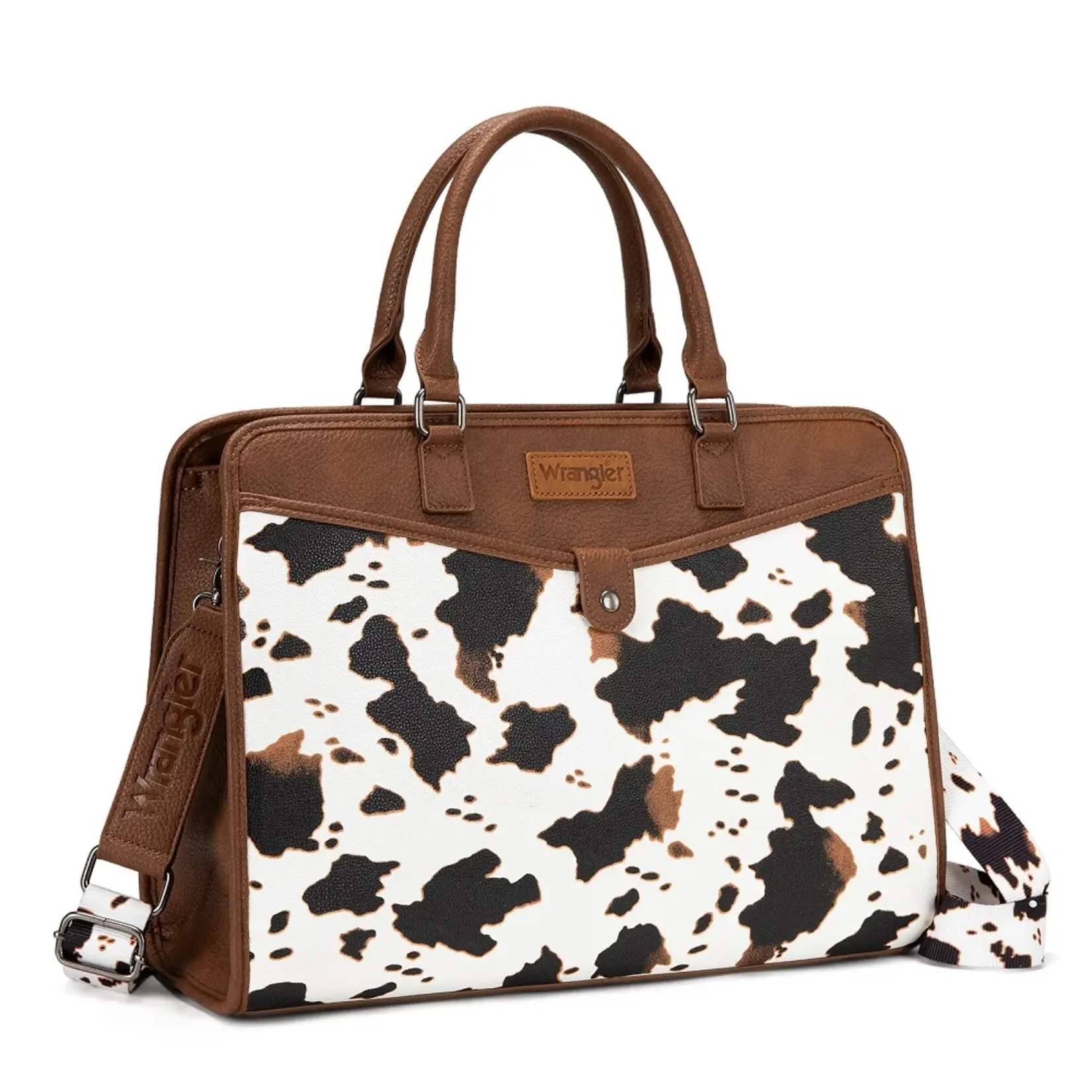 Wrangler WG537-8119COW-BR - Cow/Brown -  Wrangler Pebbled Faux Leather Laptop Brief Bag