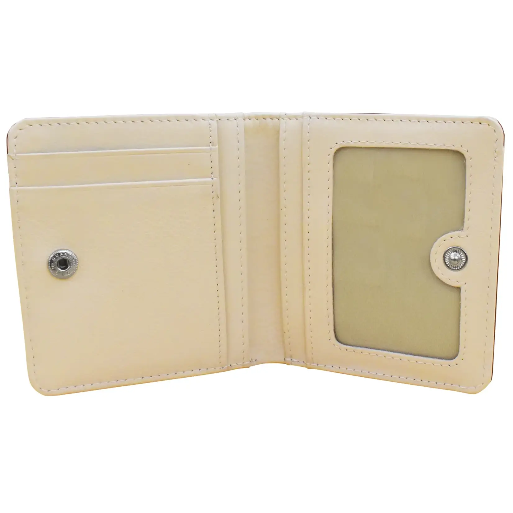 Leather Handbags and Accessories 7831 Mauve/Bone - RFID Mini Wallet Two Toned