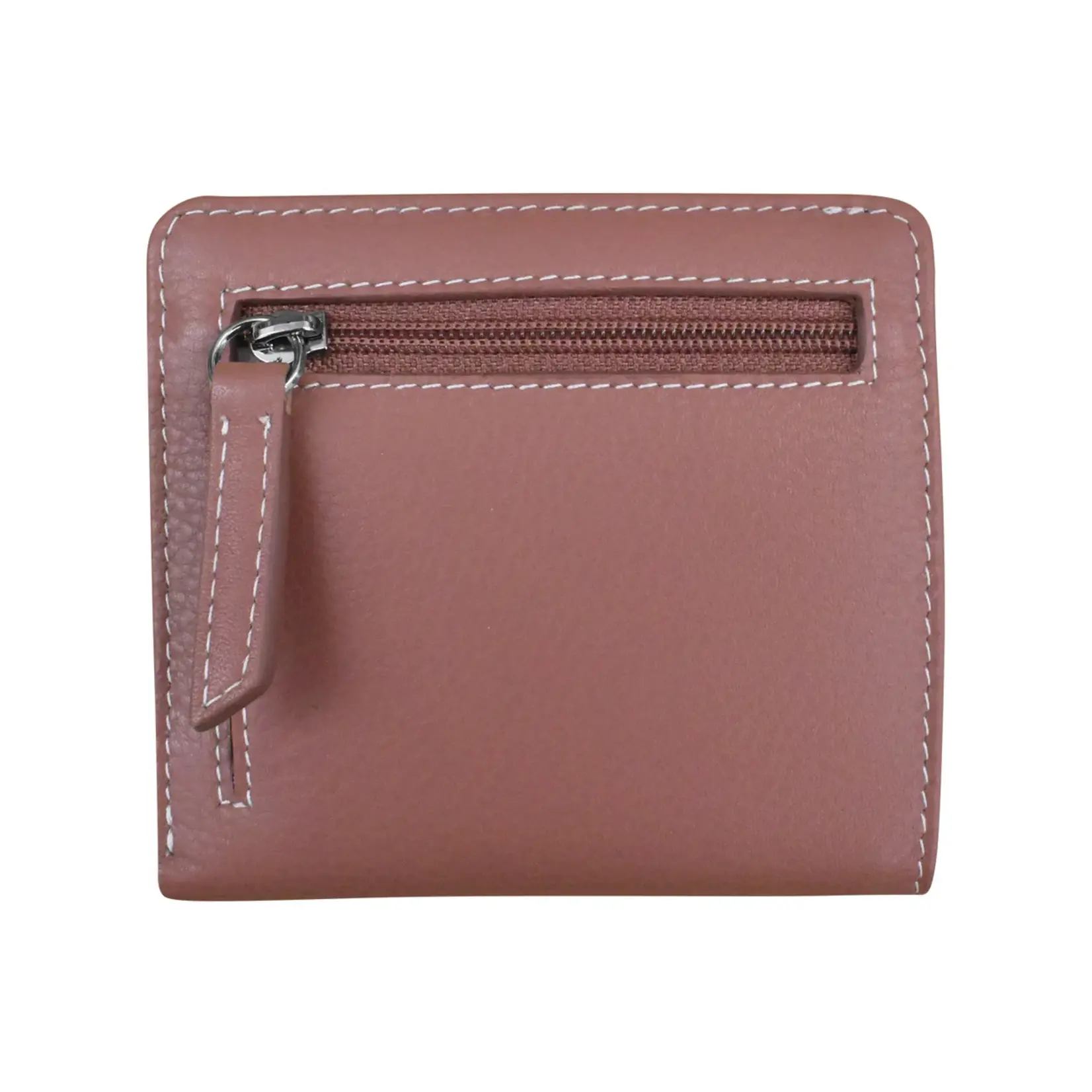 Leather Handbags and Accessories 7831 Mauve/Bone - RFID Mini Wallet Two Toned