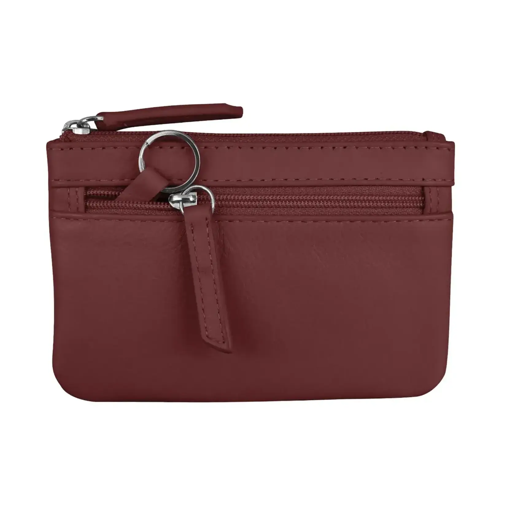 Leather Handbags and Accessories 6413 Merlot - Coin Holder with Key Ring
