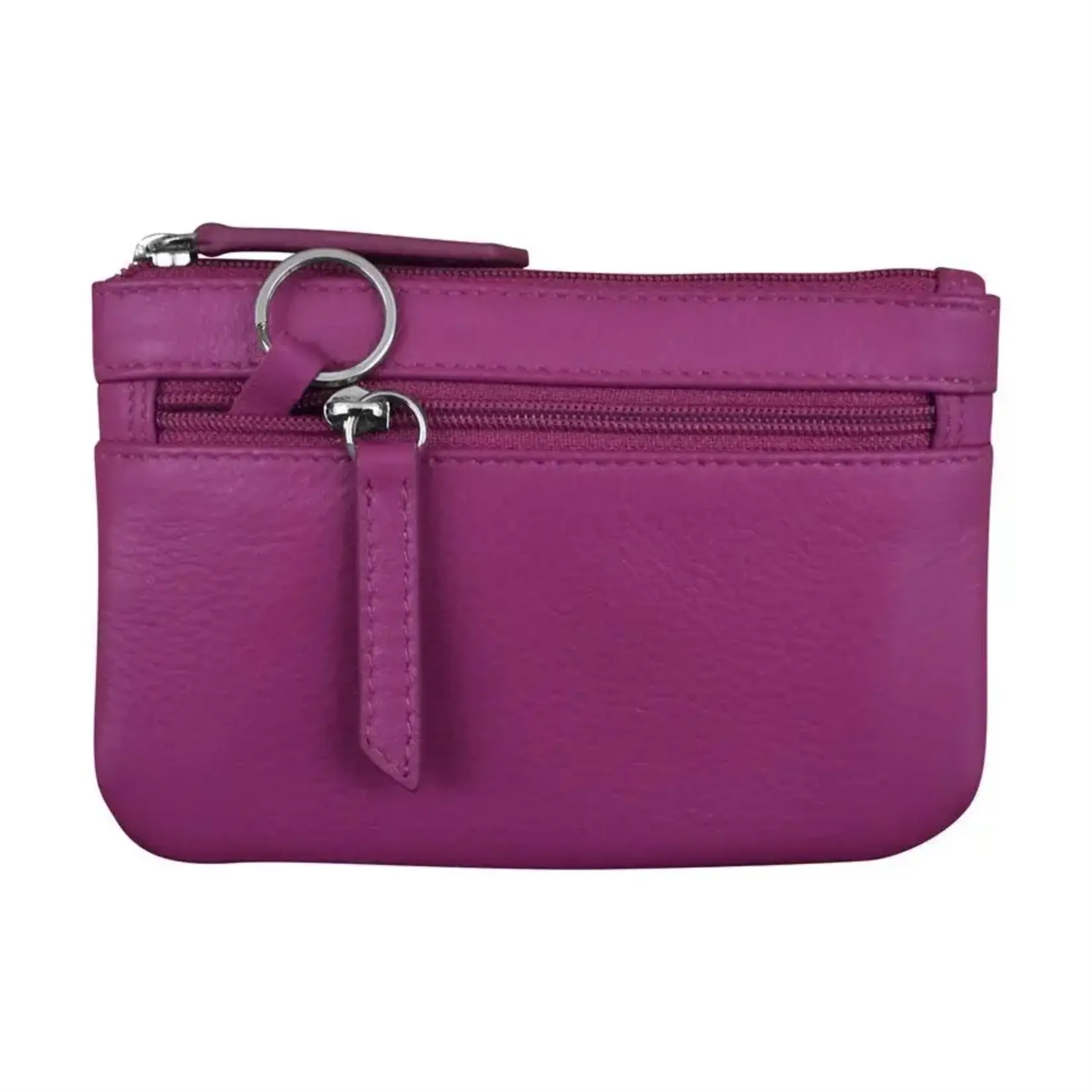 Leather Handbags and Accessories 6413 Orchid - Coin Holder with Key Ring