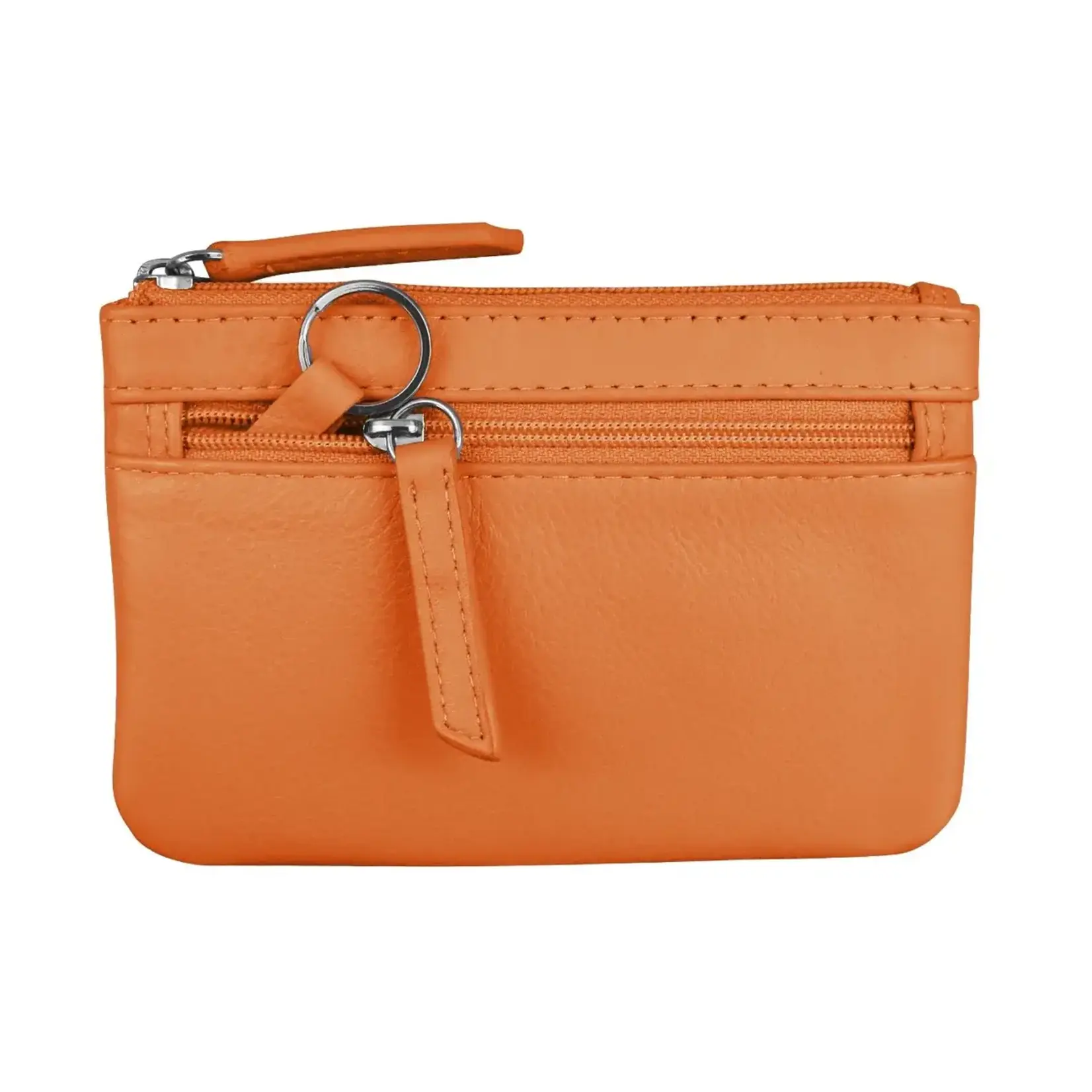 Leather Handbags and Accessories 6413 Papaya - Coin Holder with Key Ring