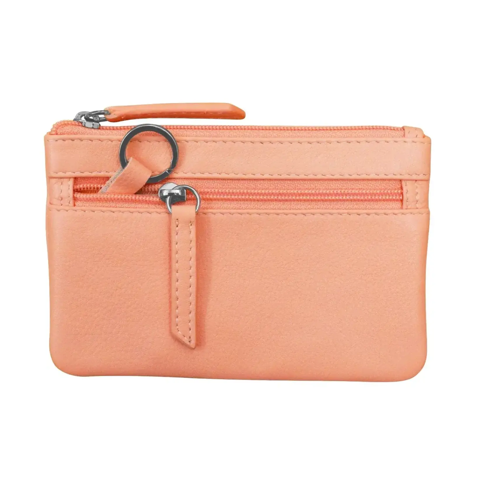 Leather Handbags and Accessories 6413 Peach - Coin Holder with Key Ring