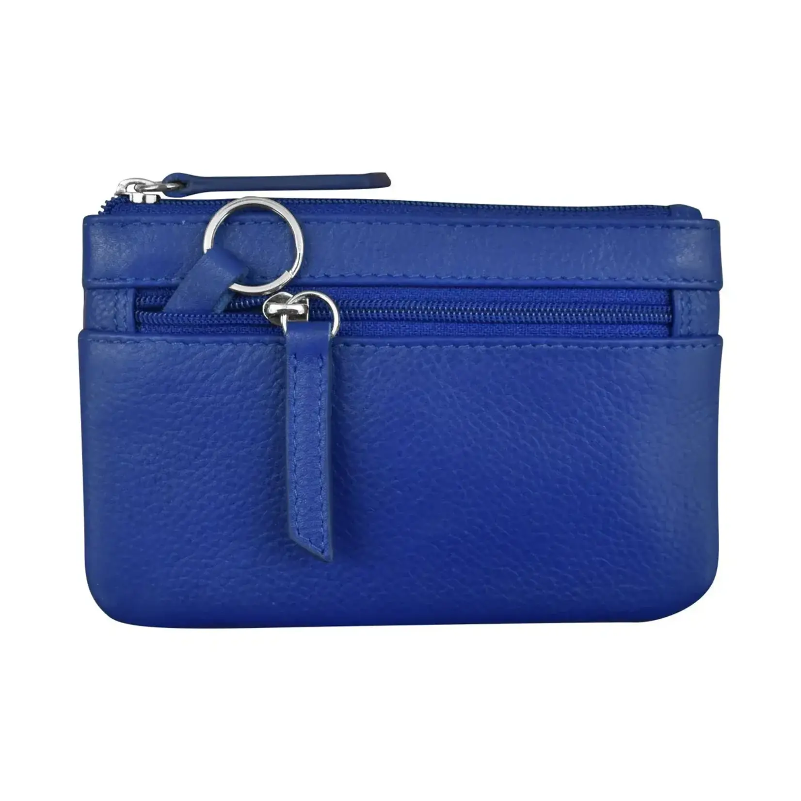 Leather Handbags and Accessories 6413 Cobalt - Coin Holder with Key Ring