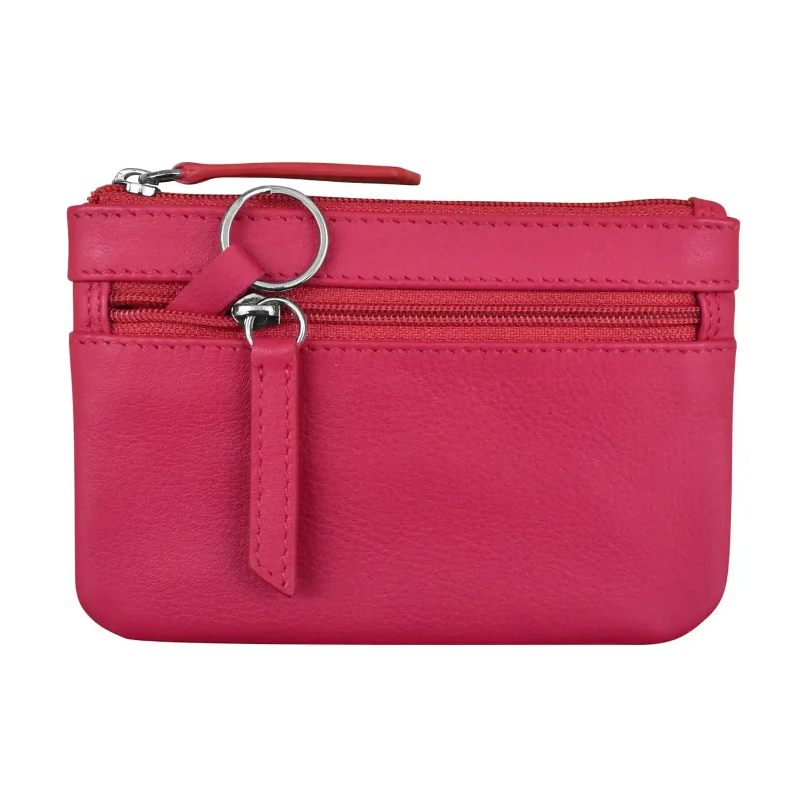Leather Handbags and Accessories 6413 Indian Pink - Coin Holder with Key Ring