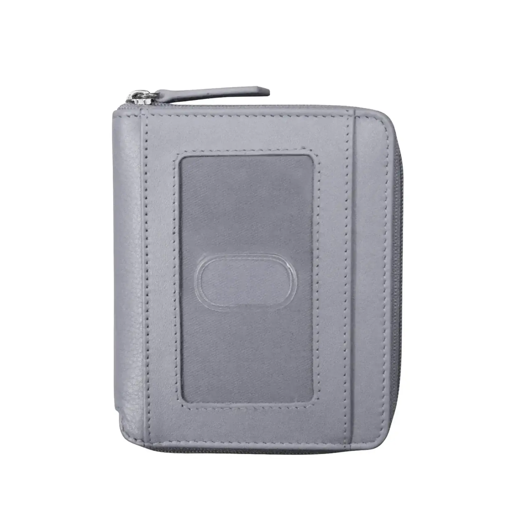 Leather Handbags and Accessories 7859 Cool Grey - RFID Zip Around Wallet