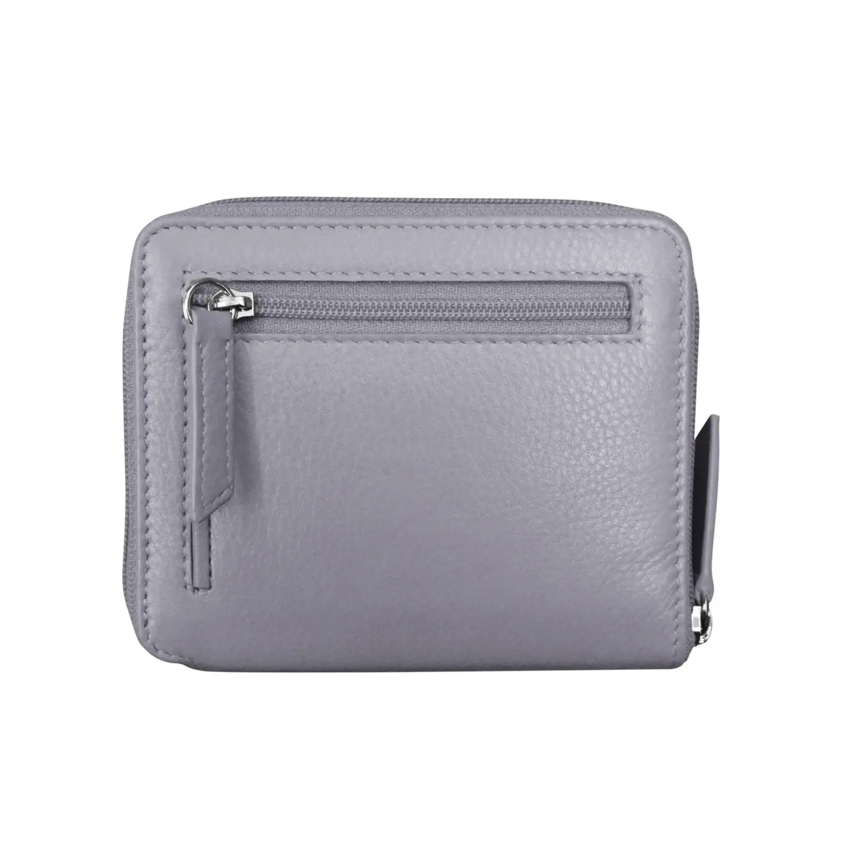 Leather Handbags and Accessories 7859 Cool Grey - RFID Zip Around Wallet