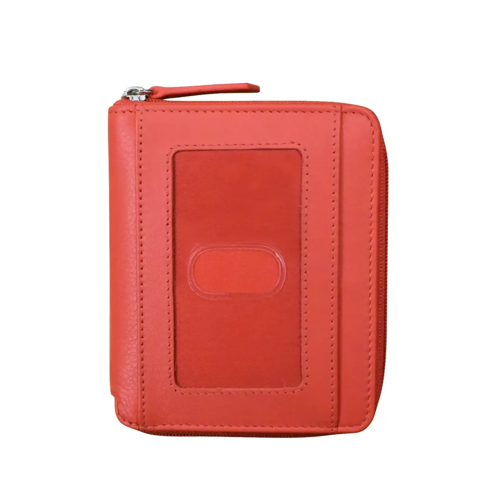 Leather Handbags and Accessories 7859 Coral - RFID Zip Around Wallet