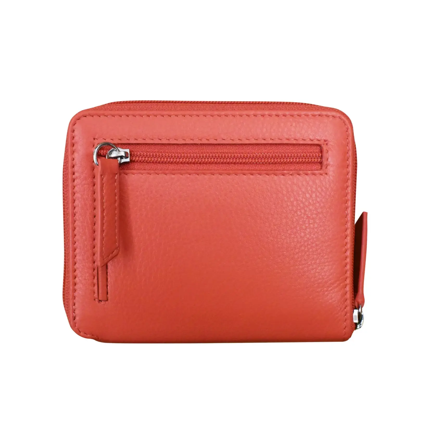 Leather Handbags and Accessories 7859 Coral - RFID Zip Around Wallet