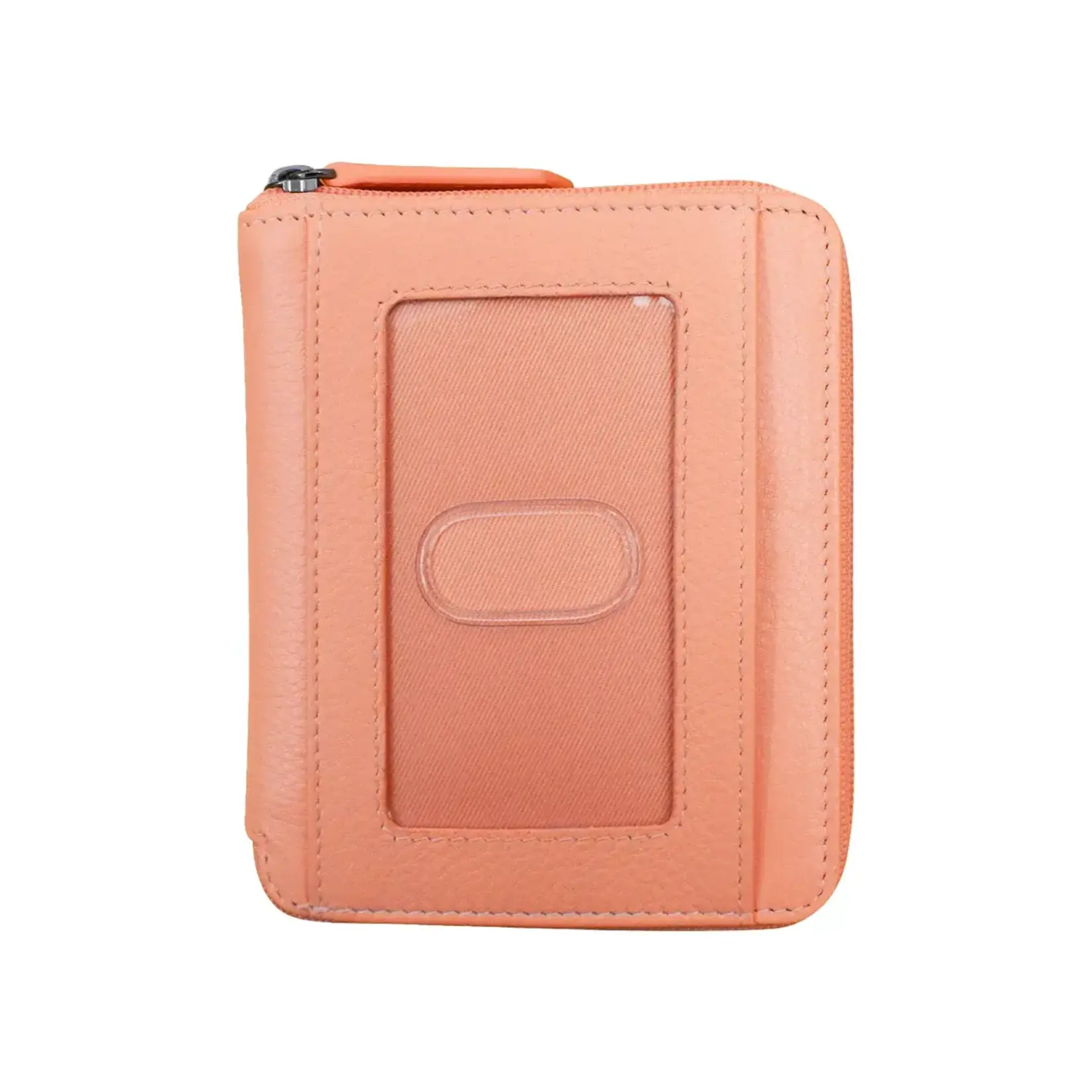 Leather Handbags and Accessories 7859 Peach - RFID Zip Around Wallet