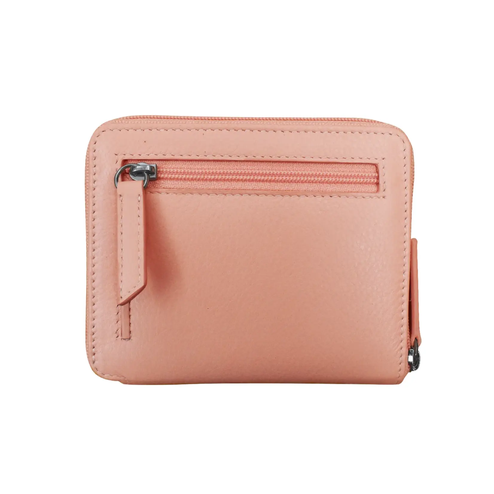 Leather Handbags and Accessories 7859 Peach - RFID Zip Around Wallet