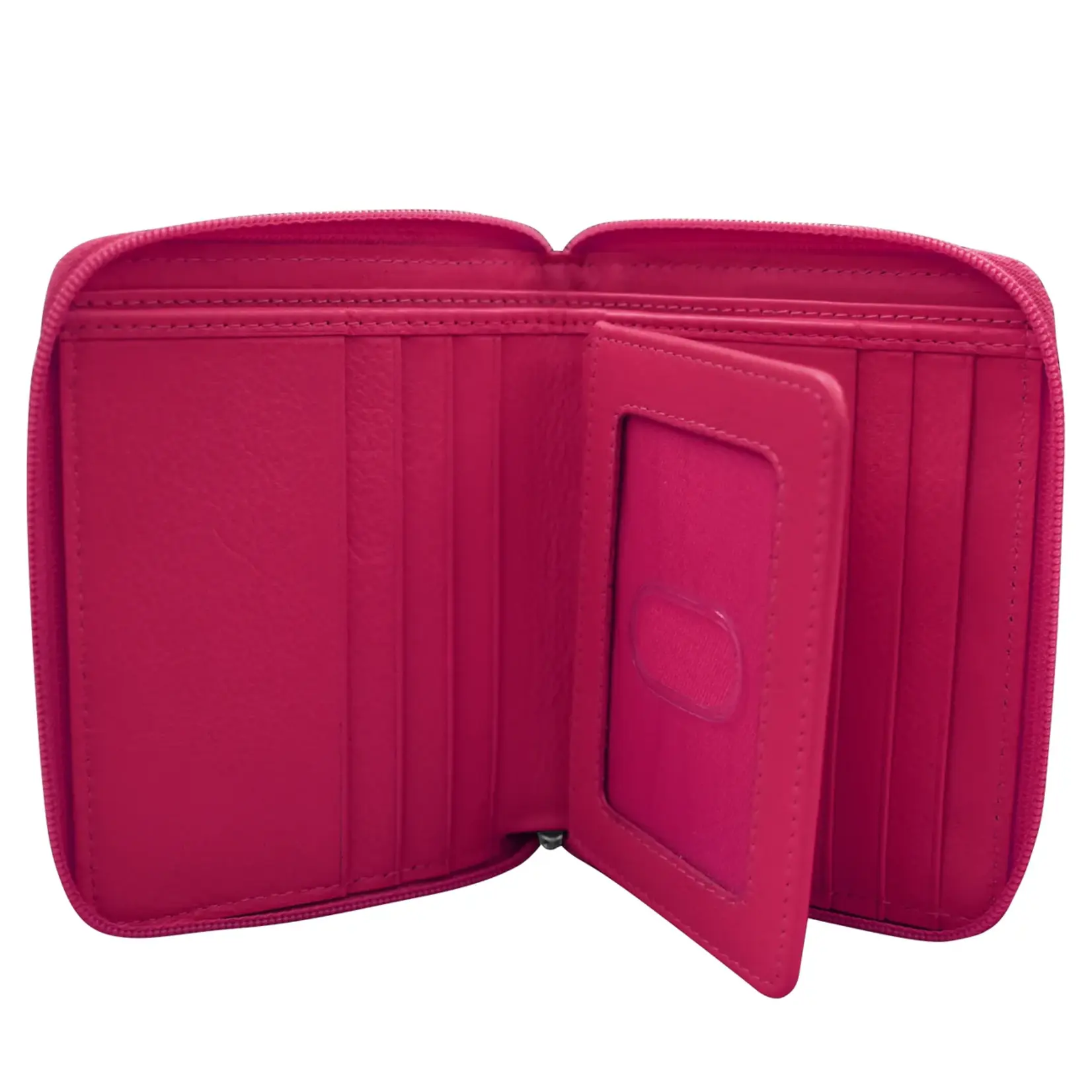 Leather Handbags and Accessories 7859 Indian Pink - RFID Zip Around Wallet