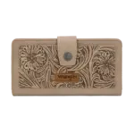 Wrangler WG339-W080KH - Khaki - Wrangler Western Floral Tooled RFID Wallet