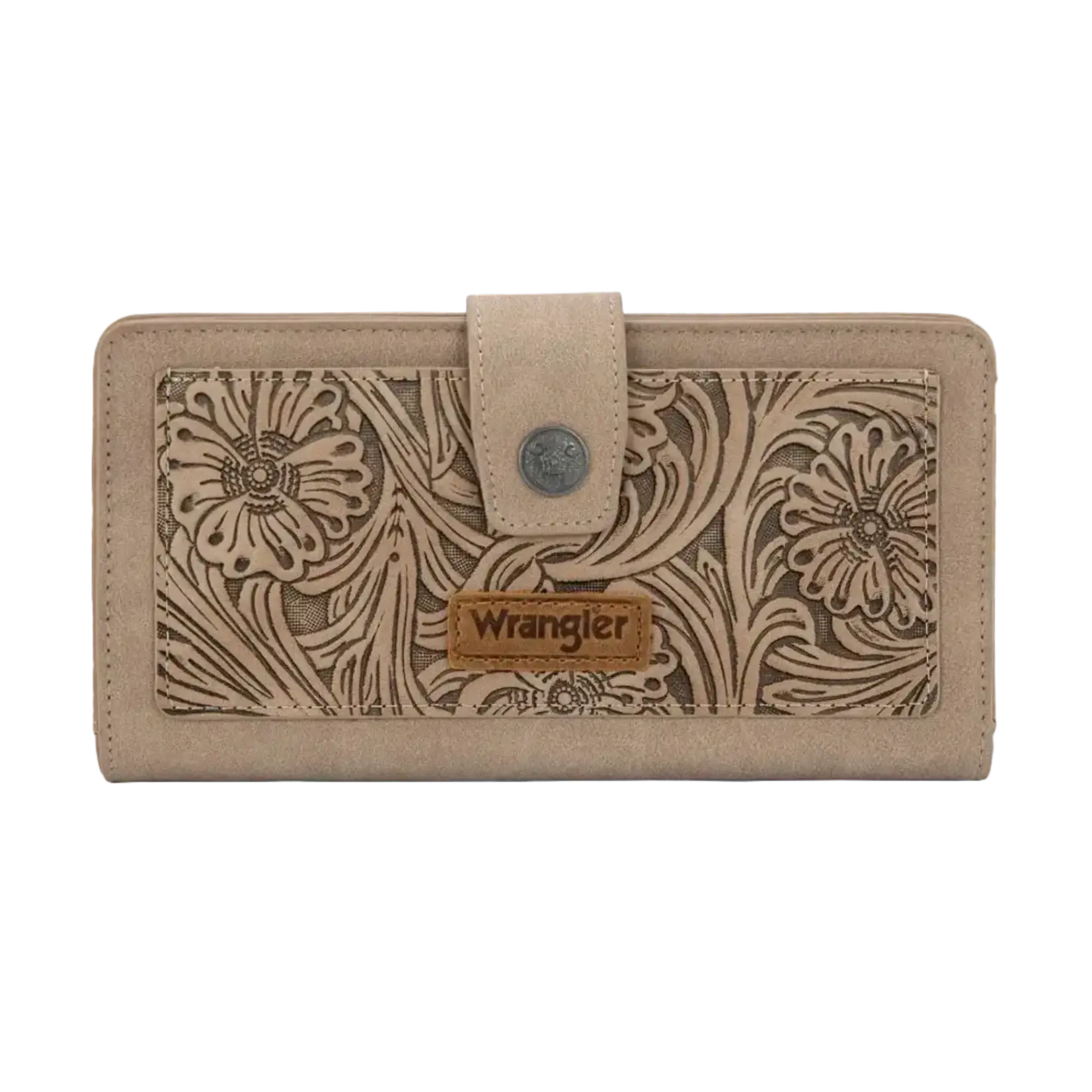 Wrangler WG339-W080KH - Khaki - Wrangler Western Floral Tooled RFID Wallet