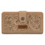 Wrangler WG339-W080TN - Tan - Wrangler Western Floral Tooled RFID Wallet