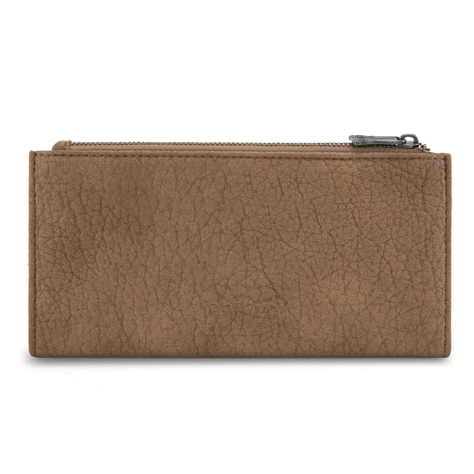 Trinity Ranch TR203-W2002KH - Khaki - Trinity Ranch Hair-On Cowhide Tooled Collection Wallet