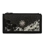 Wrangler TR203-W2002BK - Black - Trinity Ranch Hair-On Cowhide Tooled Collection Wallet