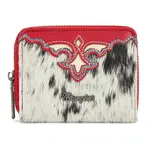 Wrangler WG322-W088RD - Red - Wrangler Genuine Hair-On Cowhide Zip-Around Wallet