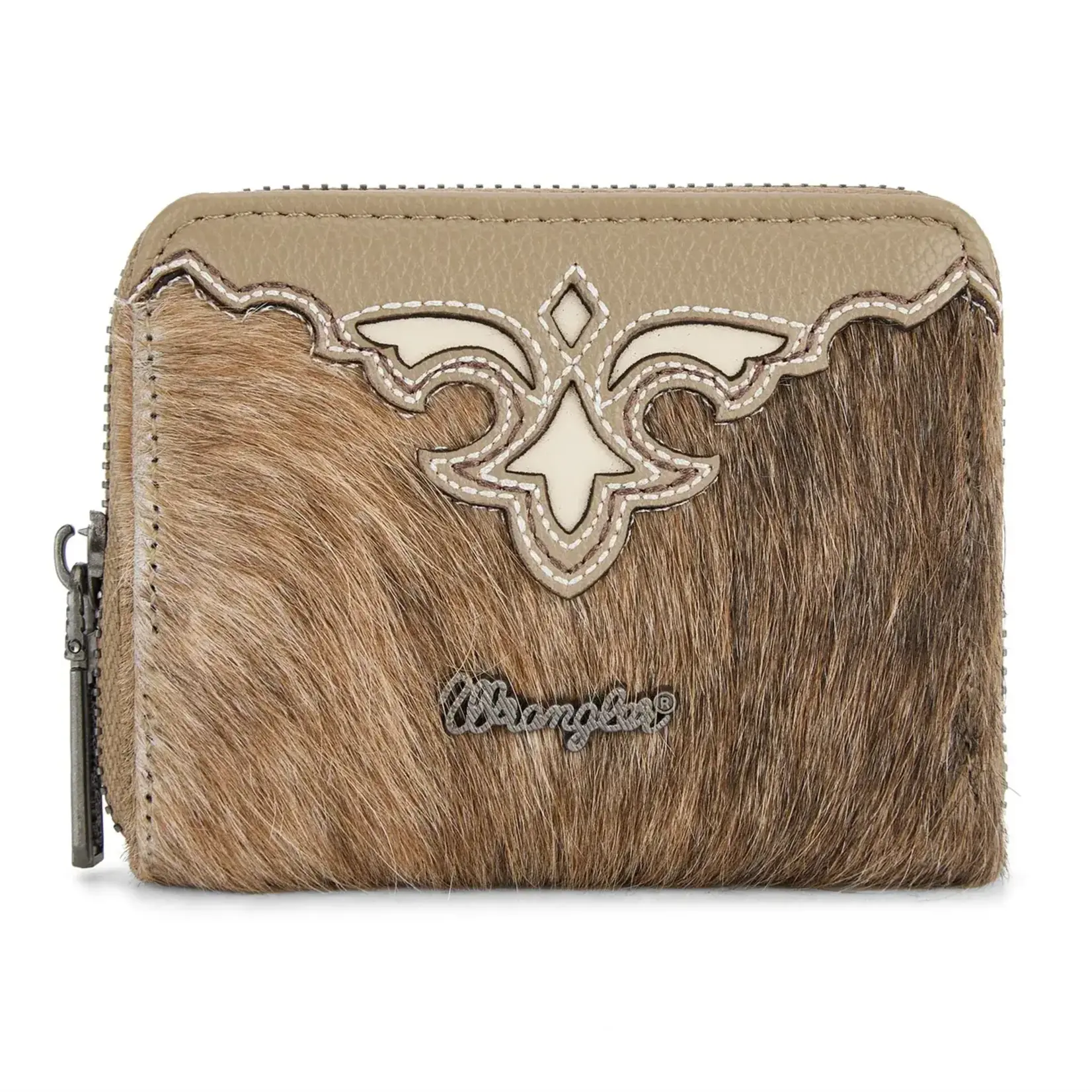 Wrangler WG322-W088KH - Khaki - Wrangler Genuine Hair-On Cowhide Zip-Around Wallet