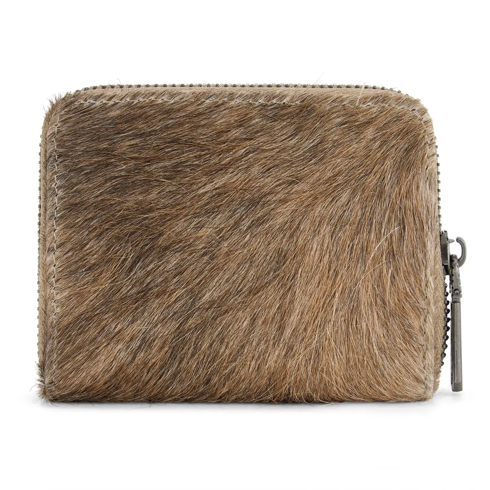 Wrangler WG322-W088KH - Khaki - Wrangler Genuine Hair-On Cowhide Zip-Around Wallet