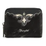 Wrangler WG322-W088BK - Black - Wrangler Genuine Hair-On Cowhide Zip-Around Wallet