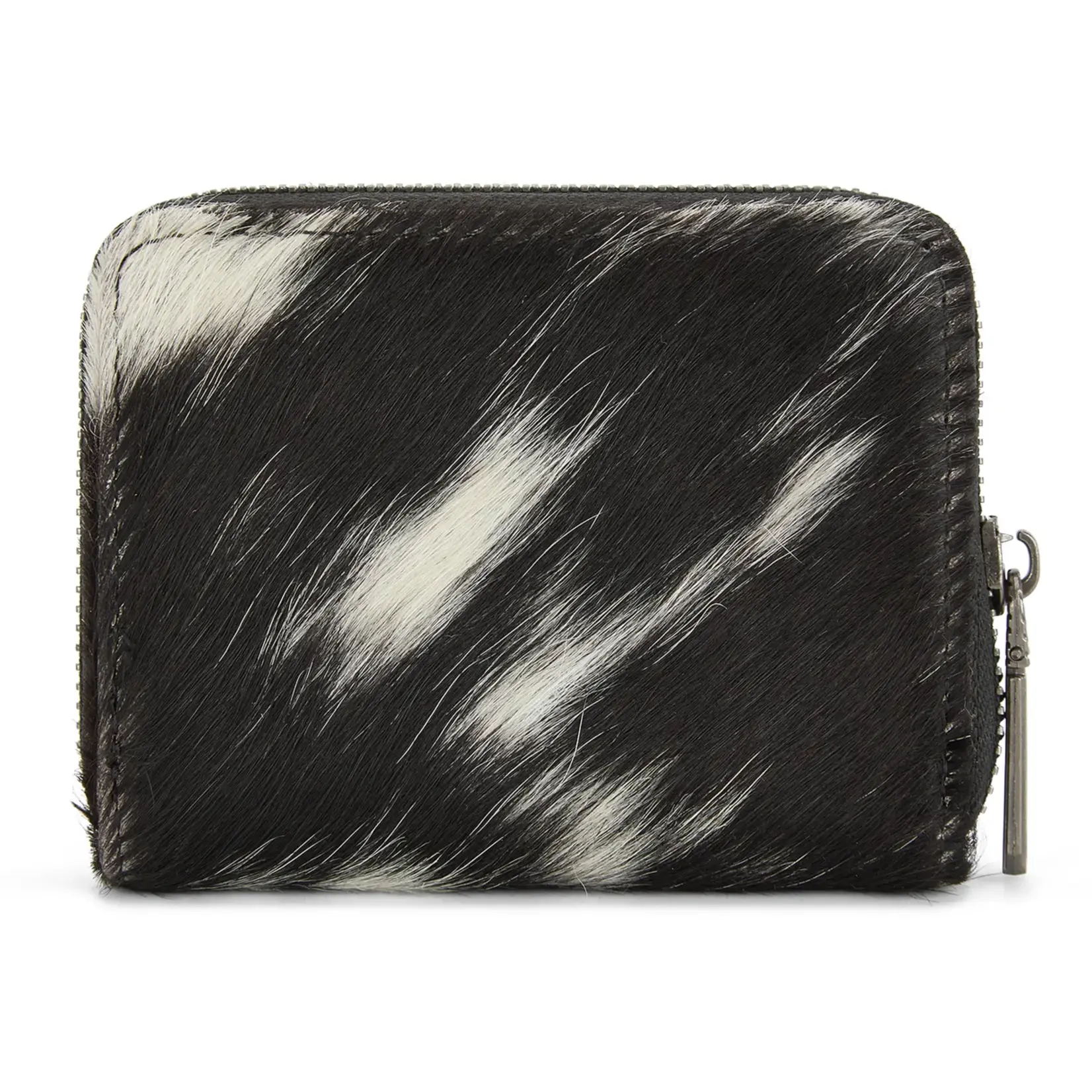 Wrangler WG322-W088BK - Black - Wrangler Genuine Hair-On Cowhide Zip-Around Wallet