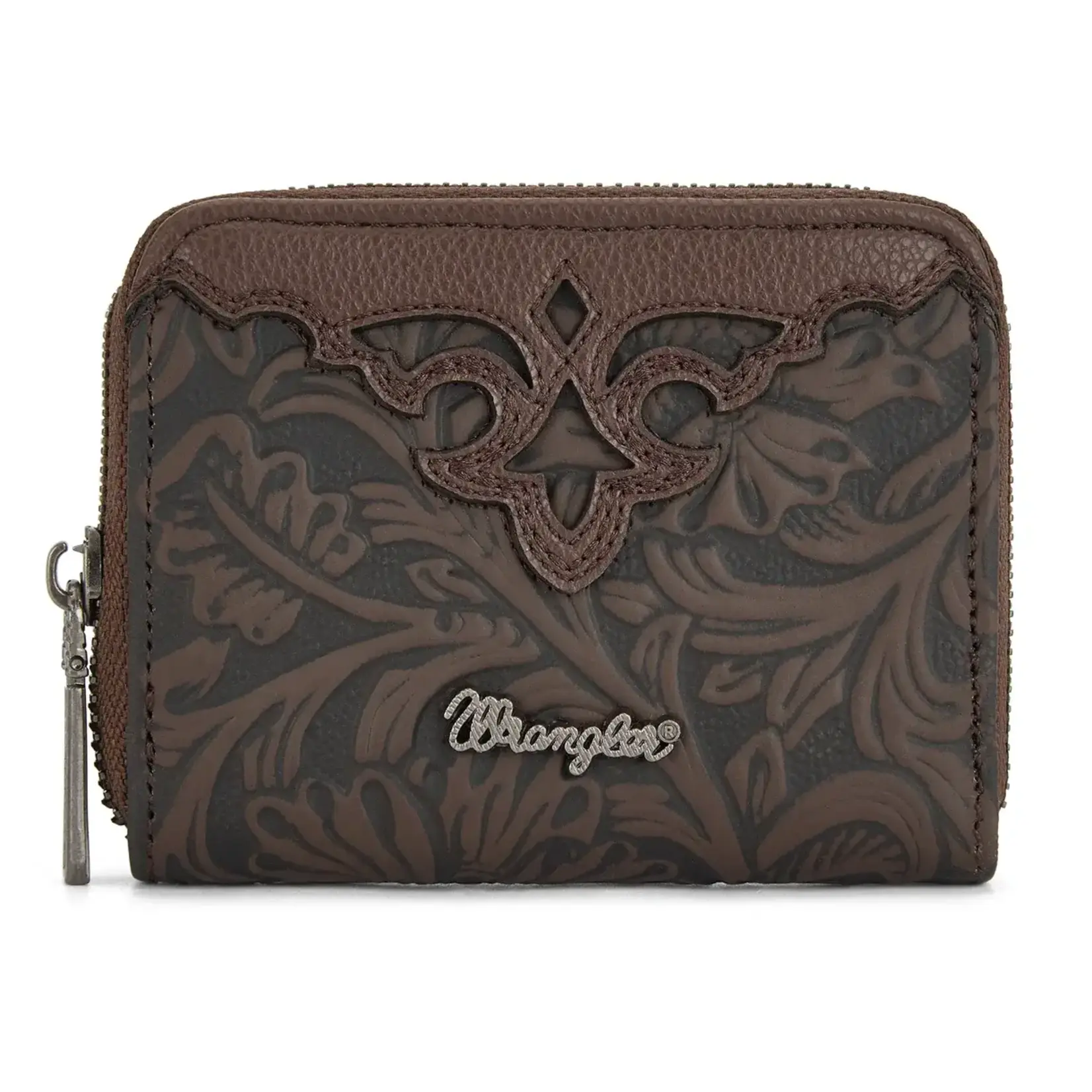 Wrangler WG322-W089CF - Coffee - Wrangler Tooled Zip-Around Wallet