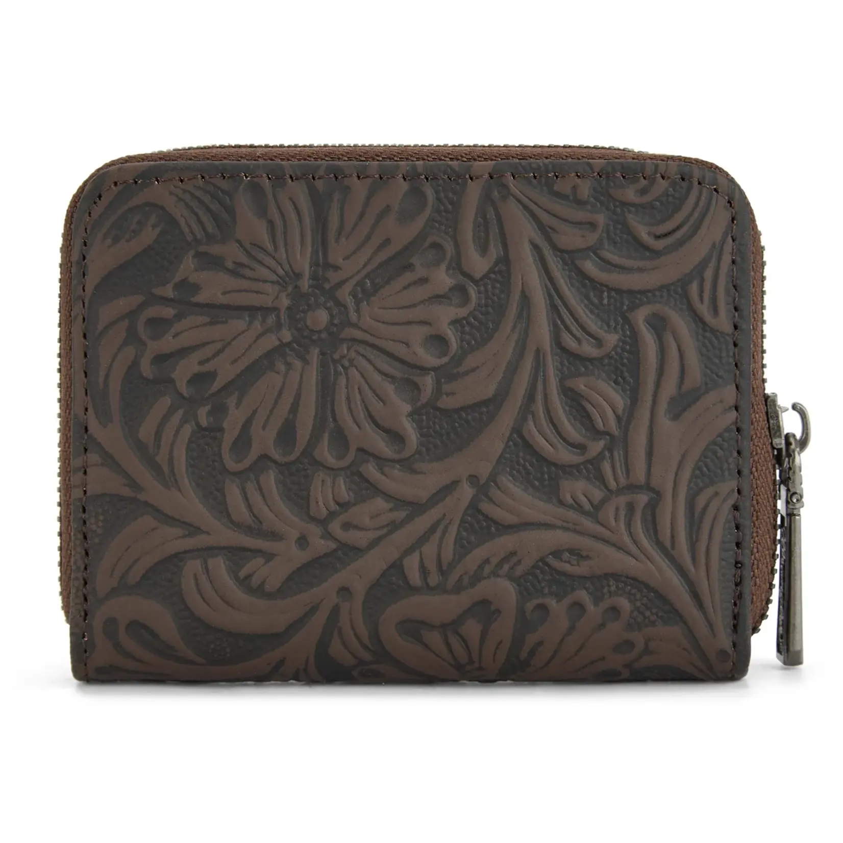 Wrangler WG322-W089CF - Coffee - Wrangler Tooled Zip-Around Wallet