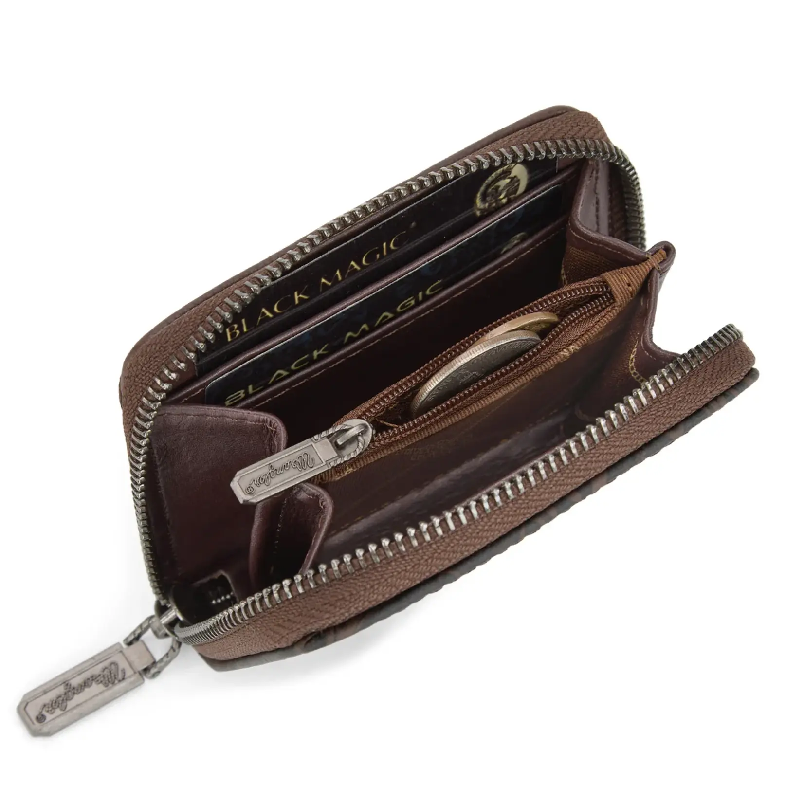 Wrangler WG322-W089CF - Coffee - Wrangler Tooled Zip-Around Wallet