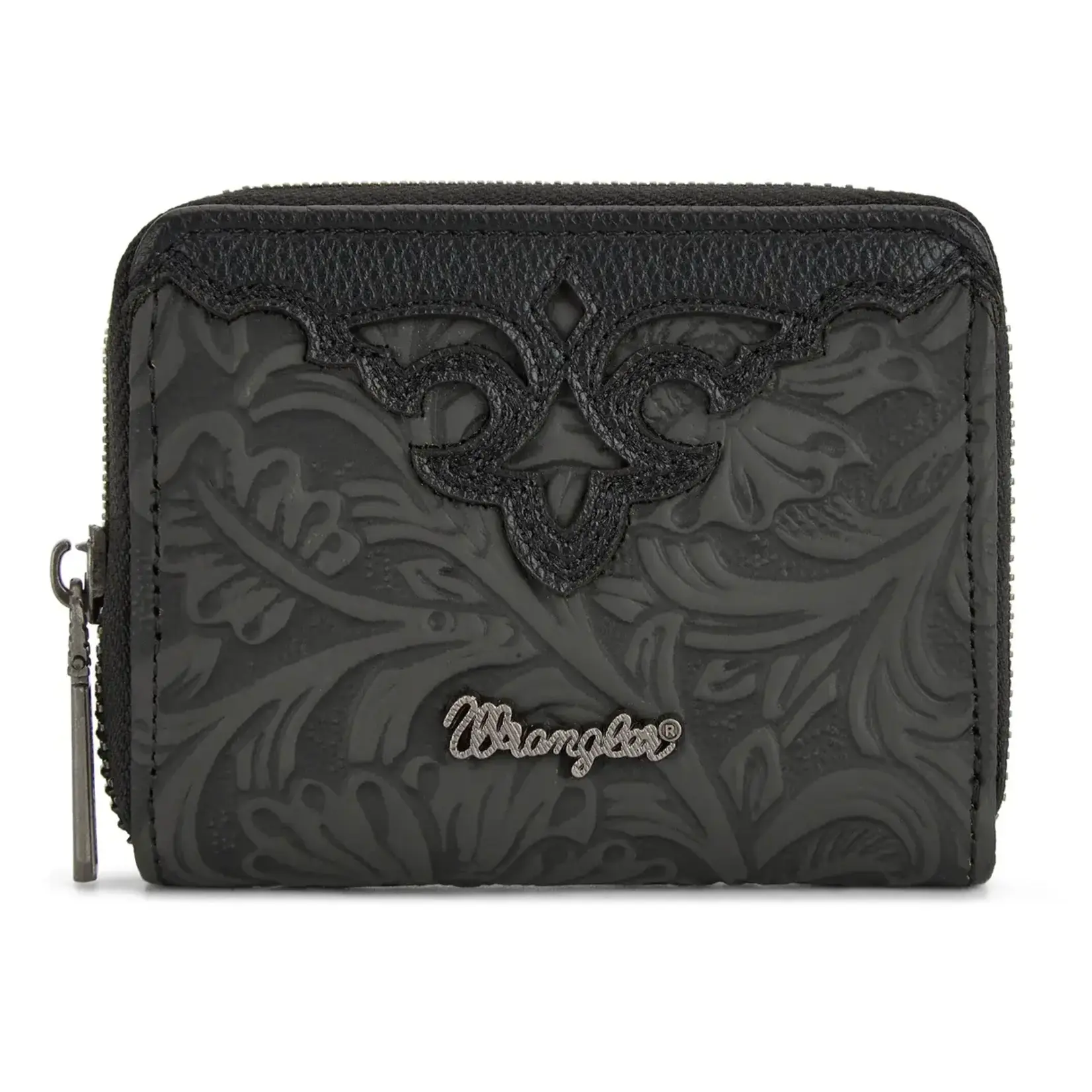 Wrangler WG322-W089BK - Black - Wrangler Tooled Zip-Around Wallet