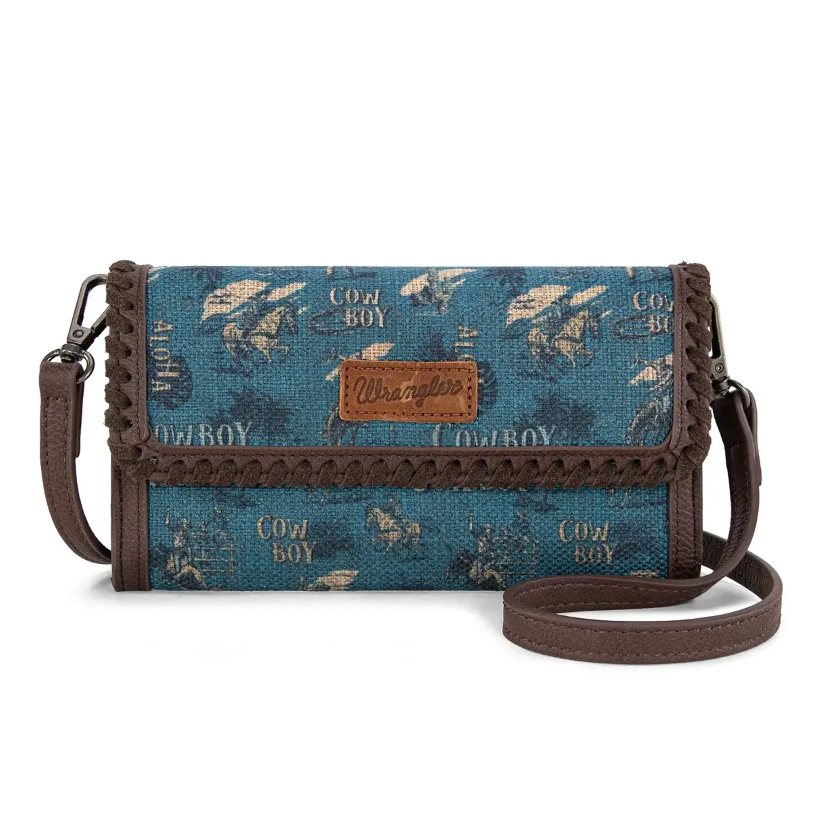 Wrangler WG60-1812JN - Jean - Wrangler Vintage Retro Cowboy Cool Print Wallet/Crossbody