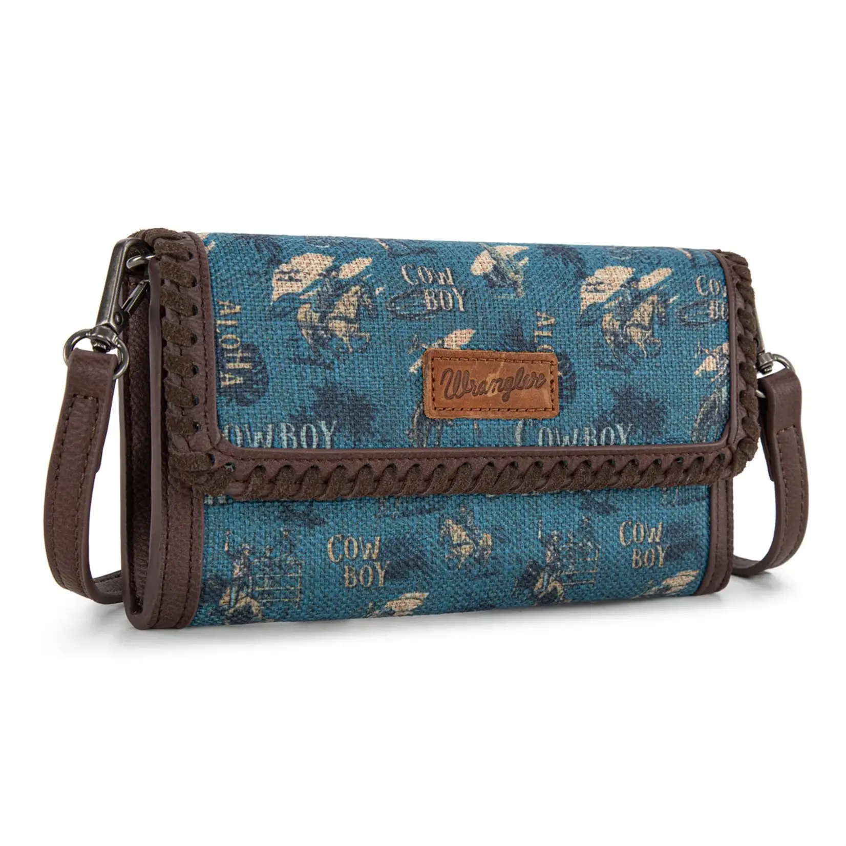 Wrangler WG60-1812JN - Jean - Wrangler Vintage Retro Cowboy Cool Print Wallet/Crossbody