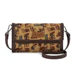 Wrangler WG60-1812DK-YL - Dark Yellow - Wrangler Vintage Retro Cowboy Cool Print Wallet/Crossbody