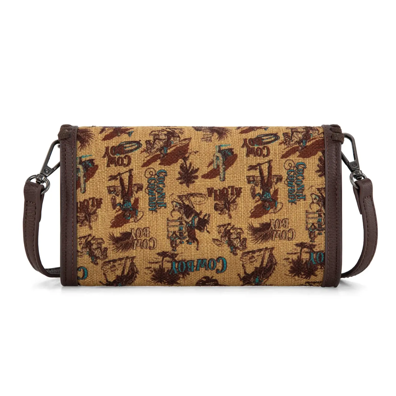 Wrangler WG60-1812DK-YL - Dark Yellow - Wrangler Vintage Retro Cowboy Cool Print Wallet/Crossbody