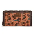 Wrangler WG60-W022DBR - Dark Brown - Wrangler Vintage Retro Cowboy Cool Print Wallet