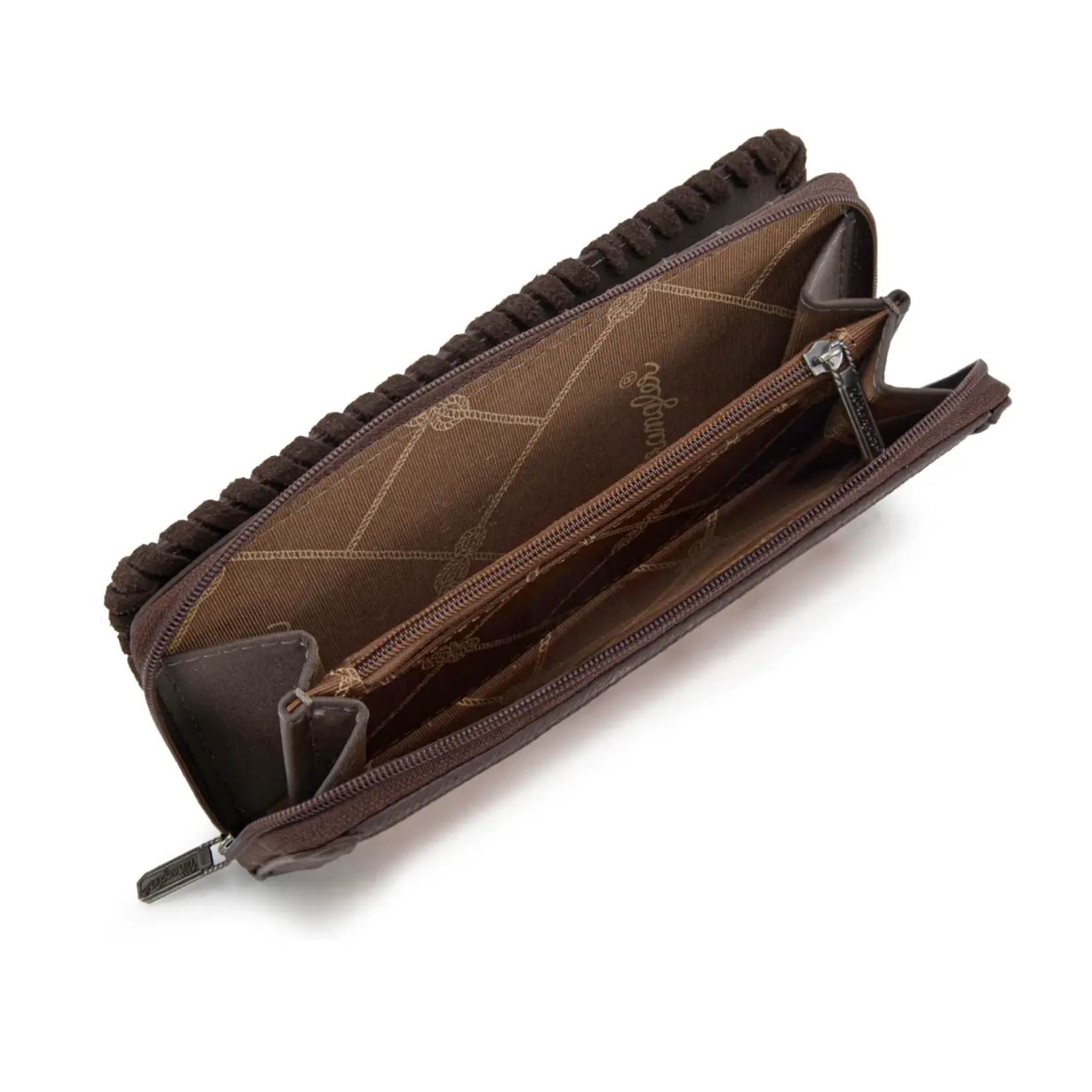 Wrangler WG60-W022DBR - Dark Brown - Wrangler Vintage Retro Cowboy Cool Print Wallet