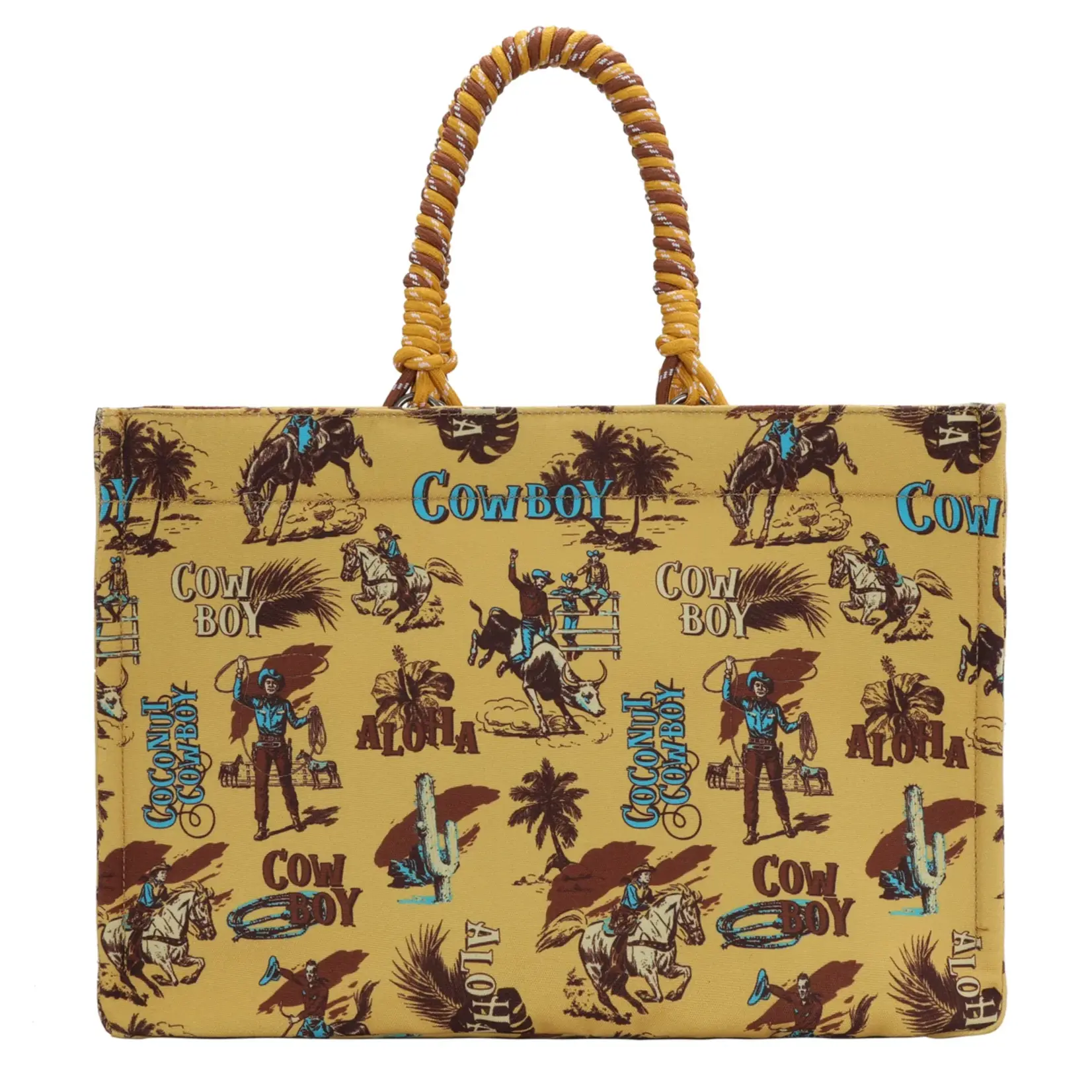 Wrangler WG284D-8119YL - Yellow - Wrangler COWBOY Dual Sided Print Canvas Wide Tote